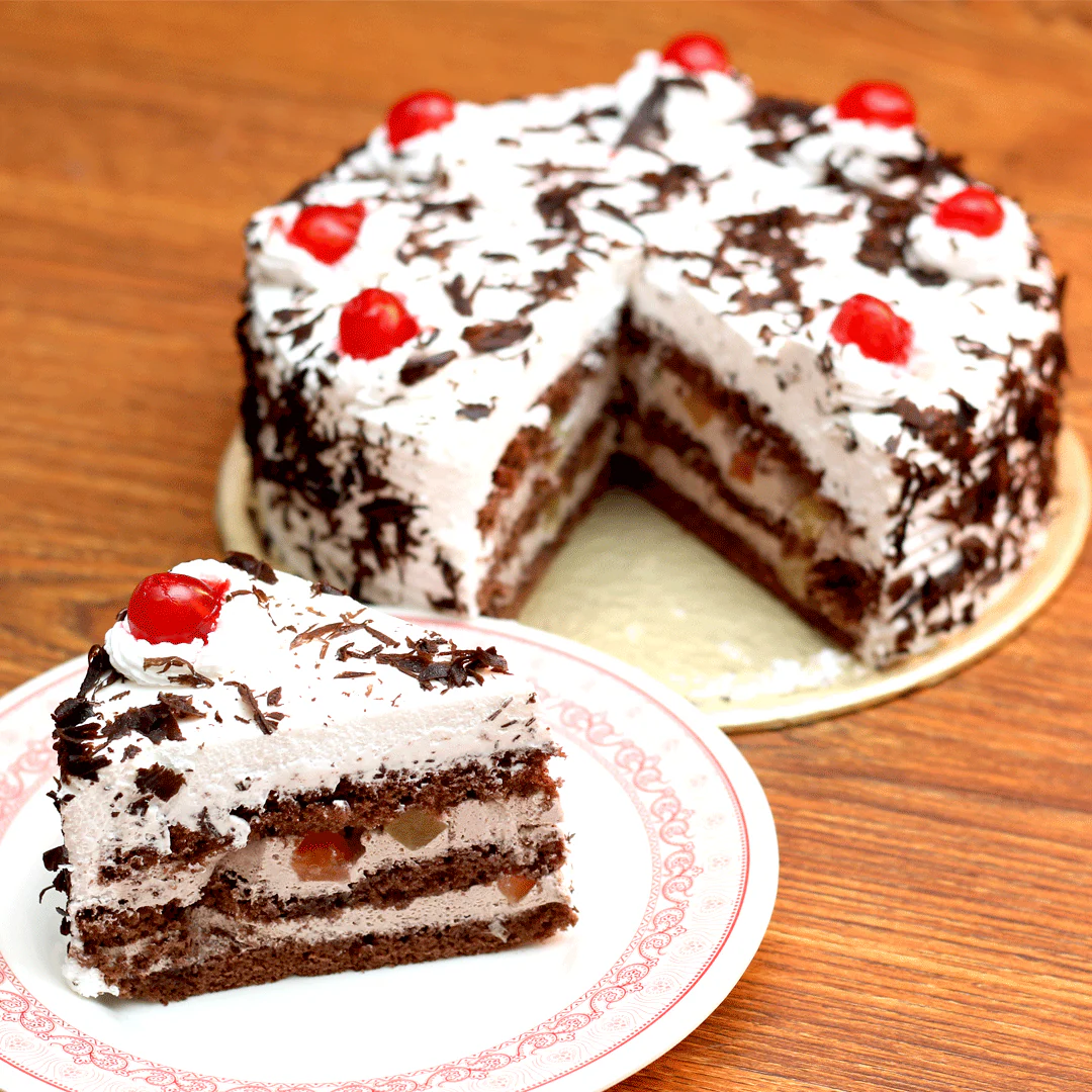 Black Forest Cake 2lbs & Simply Bright Bouquet - Image 4