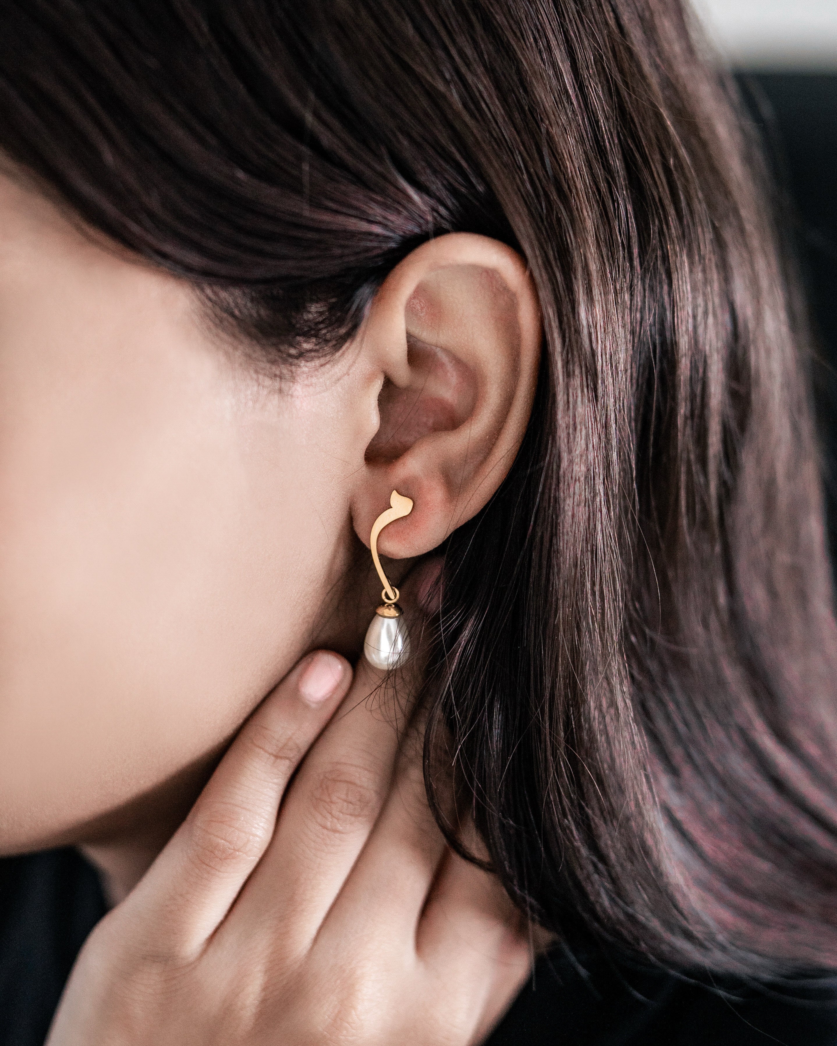 Calligraphed Initial Earrings - Image 3