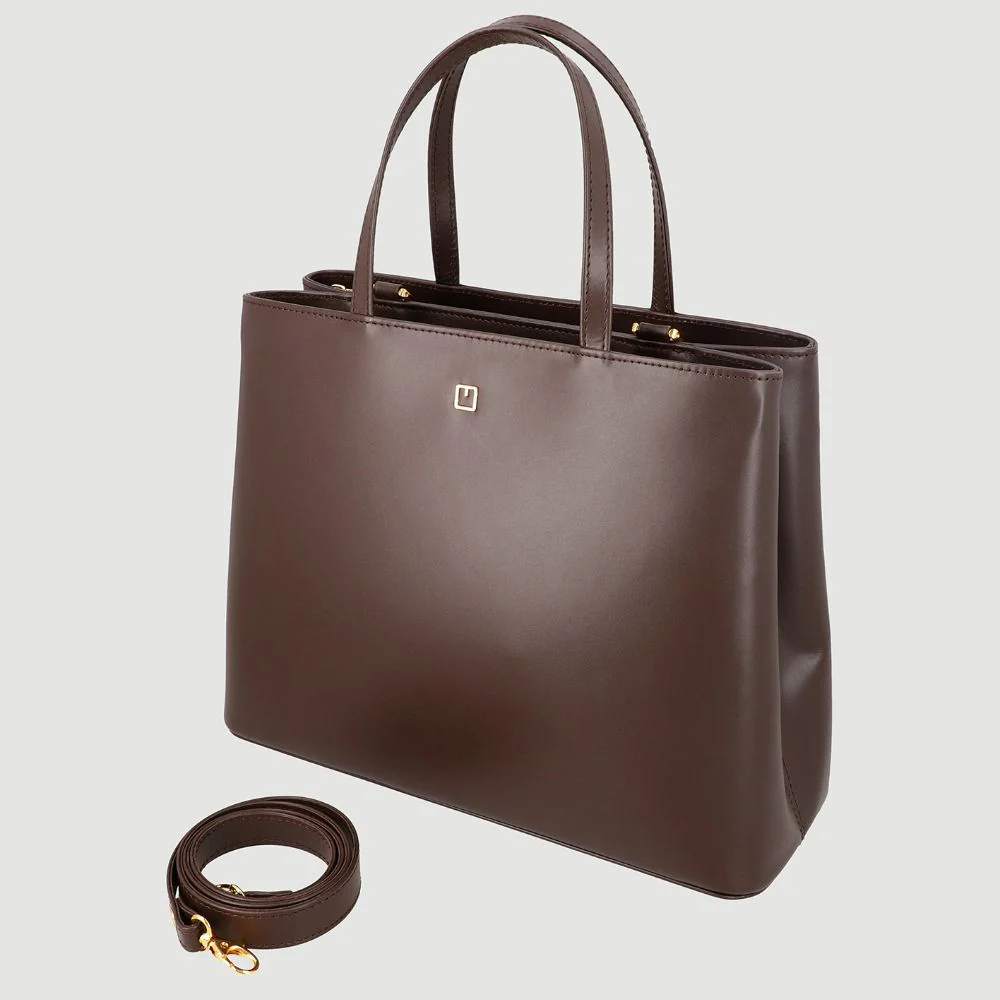 Luxe Leather Dual-Zip Handbag - Image 3