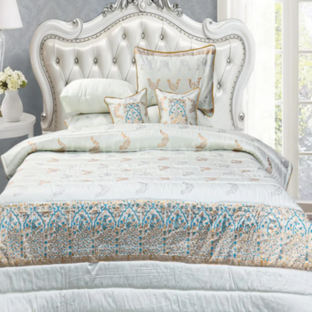 Mor Pankh Block Printed Bed Sheet by PTH Homes