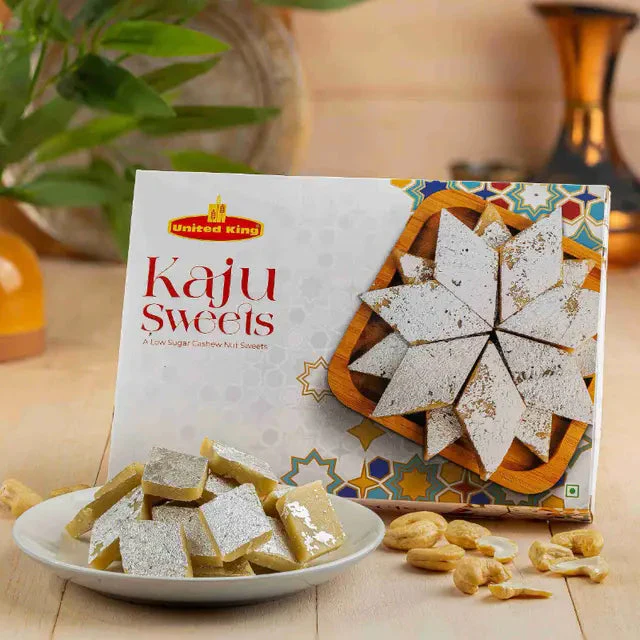Refined Indulgence: Kaju Sweet with Elegant White Roses - Image 5